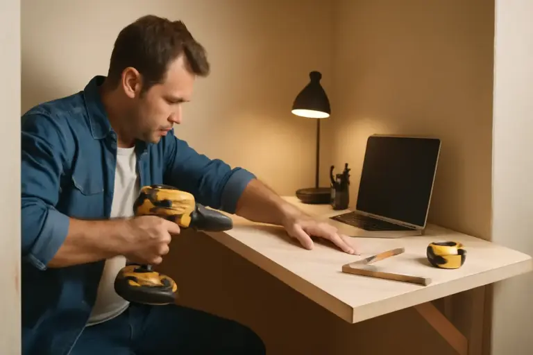 Creare una scrivania fai da te in una nicchia: la regola che garantisce solidità e comfort di lavoro