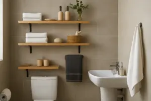 Mensole sospese per organizzare il bagno piccolo: la posizione ideale per non sprecare spazio