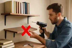 Costruire una libreria sospesa: evita questo errore e reggi anche i libri più pesanti