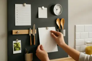 Parete magnetica DIY per cucina o ufficio: la tecnica di fissaggio che non rovina i muri