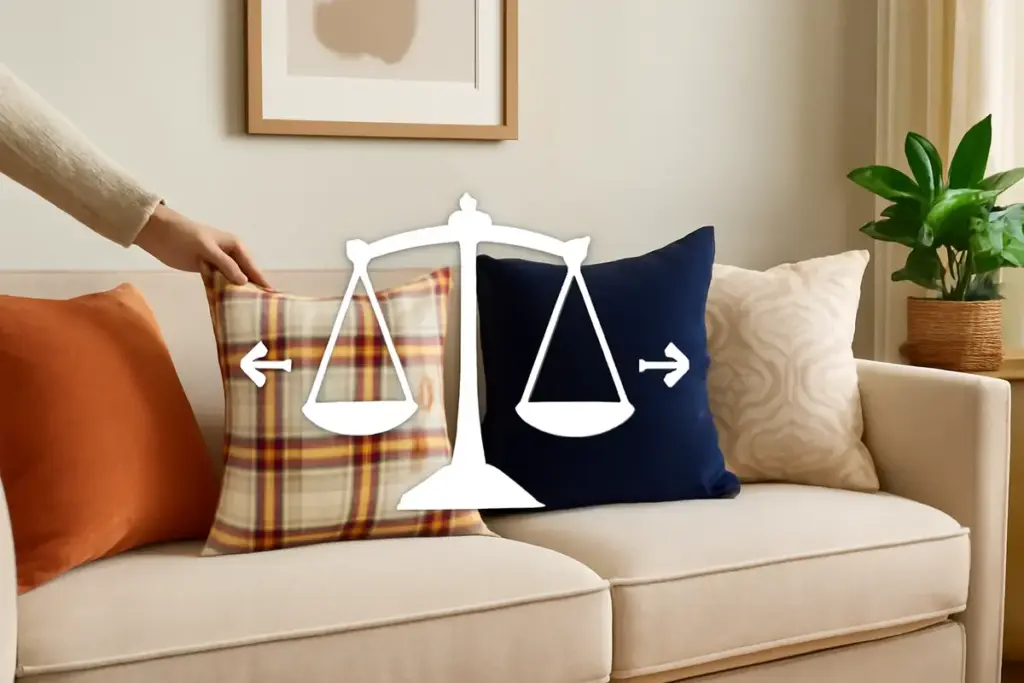Come scegliere i cuscini decorativi per il divano? La regola per trovare il giusto equilibrio nell’insieme